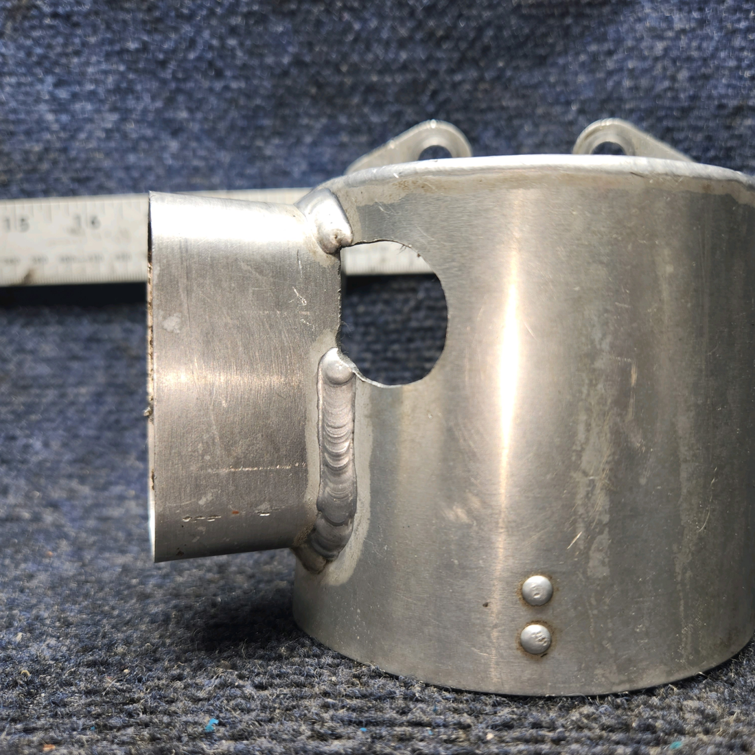 Used aircraft parts for sale, 63422-000 Piper PA28-140 Fuel Pump Baffle - has a crack on weld