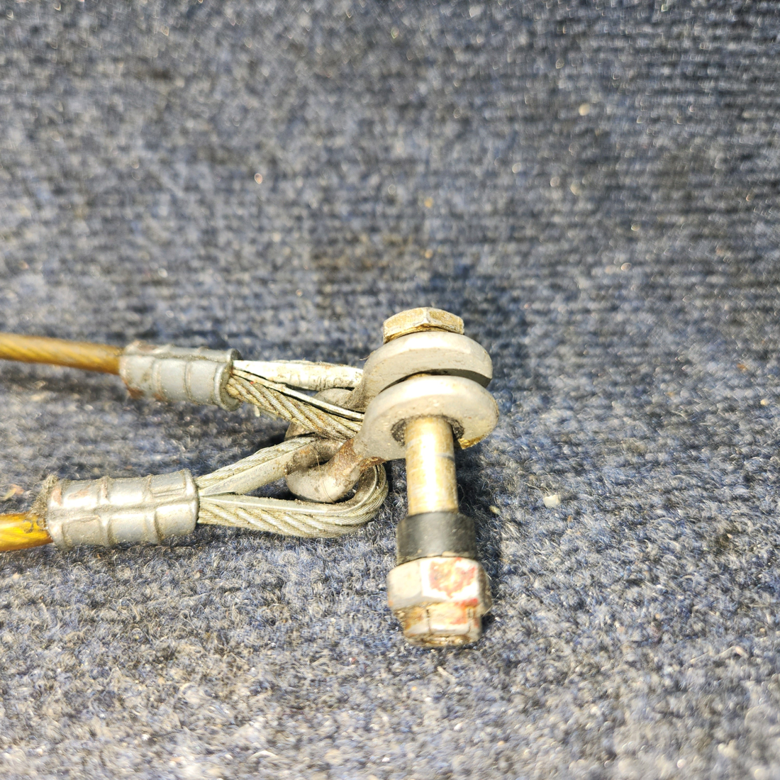 Used aircraft parts for sale, 65774-000 PIPER PA28-140 Cable Assy Seatbelt Attach - Rear Center