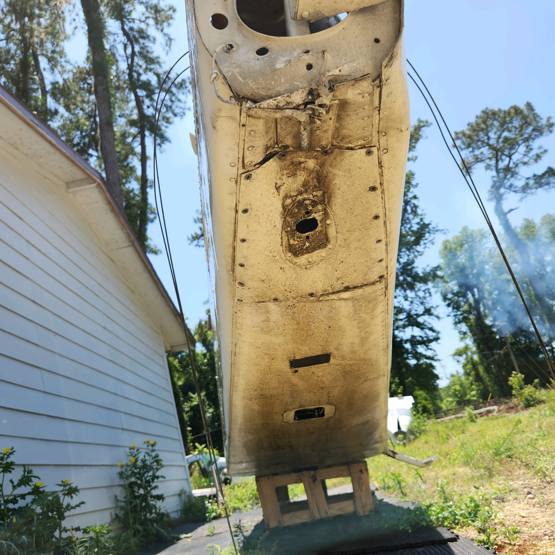 Used aircraft parts for sale, BONANZA F35 S/N D4260 BEECHCRAFT F35 FUSELAGE BELY LANDING- -OR IS SOLD IN PARTS.