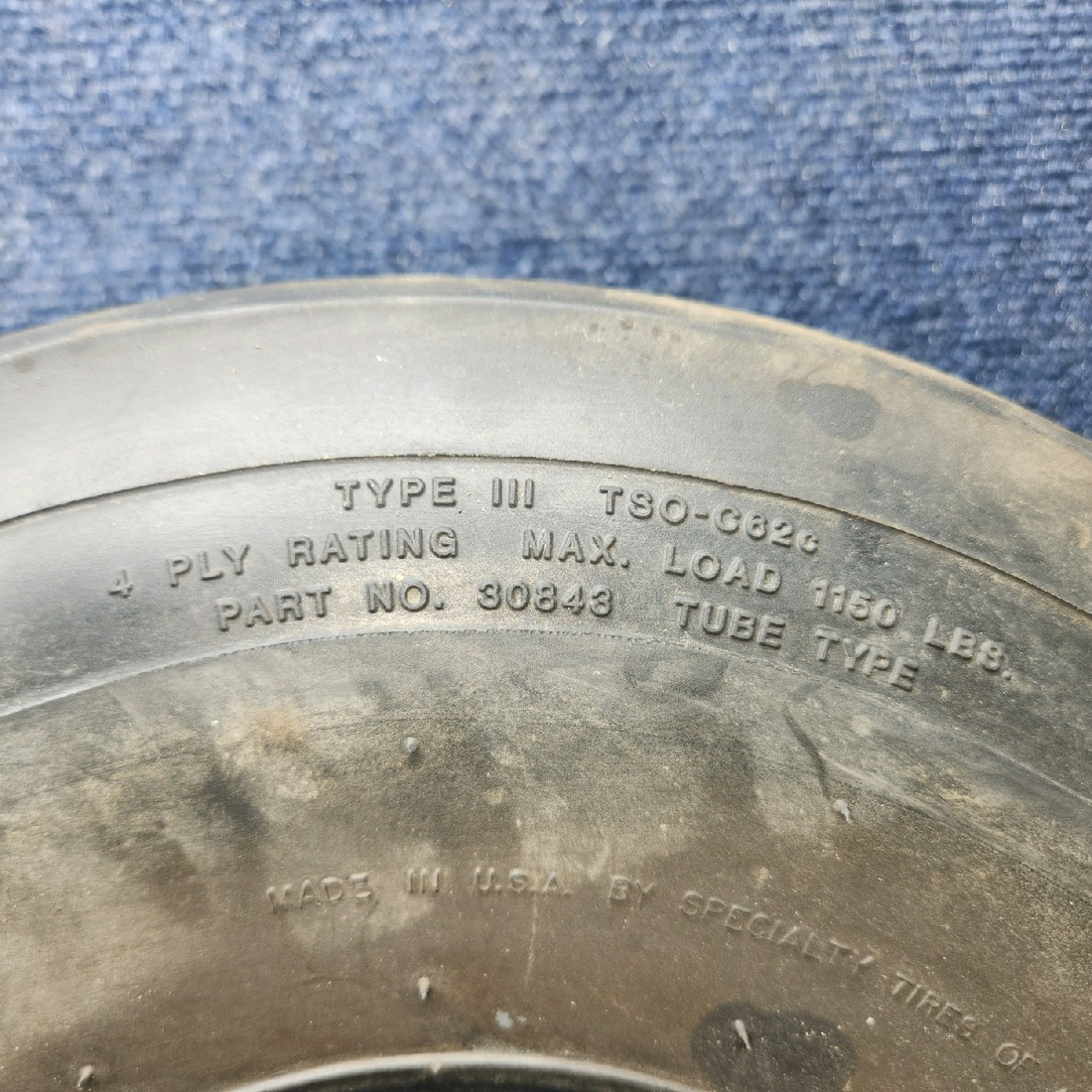 Used aircraft parts for sale, 30843 Air Hawk piper PA-28-181 6.00-6 4-Ply Type III Aircraft Tire with Tube