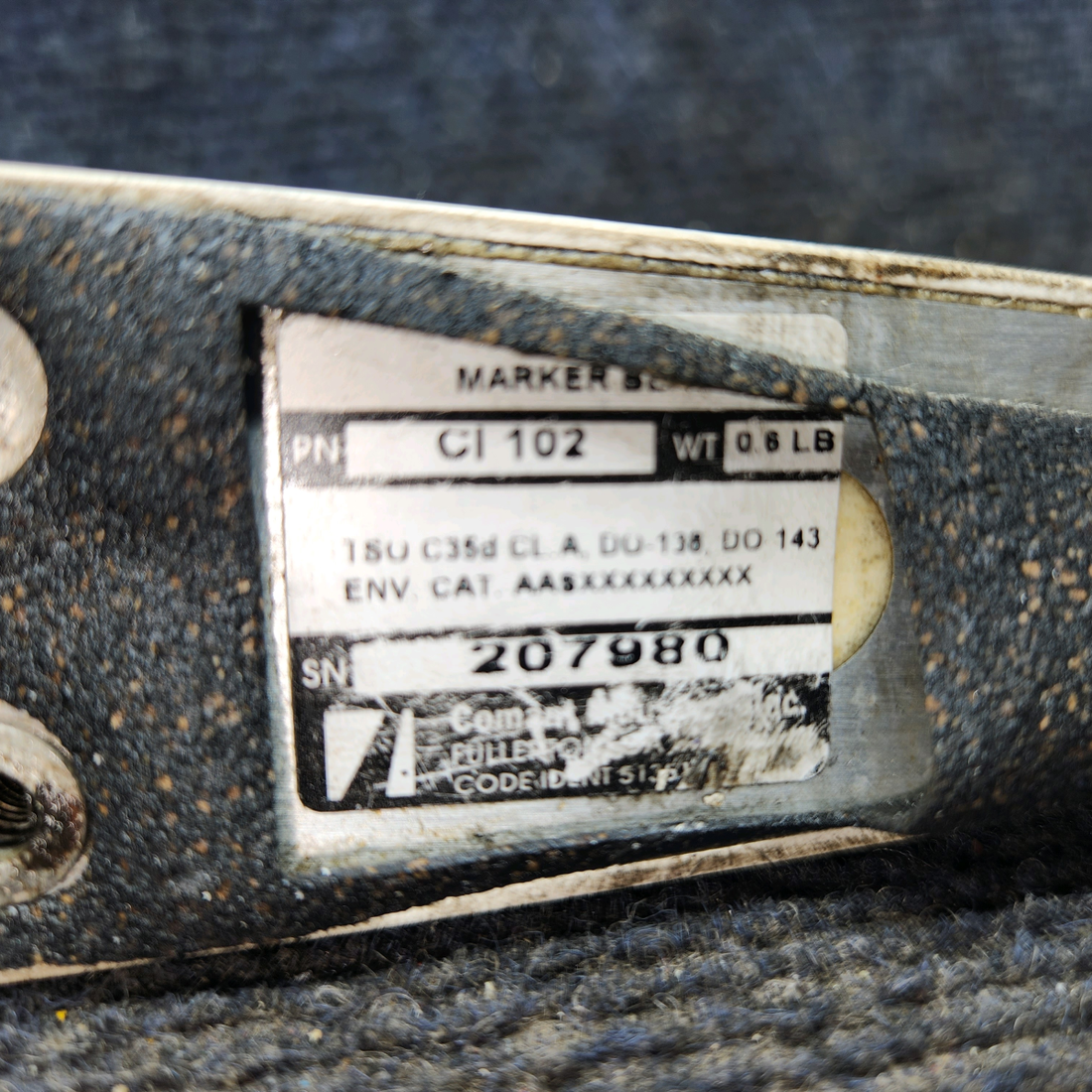 Used aircraft parts for sale, CI-102 Comant CI-102 Cessna 172 Marker Beacon Antenna