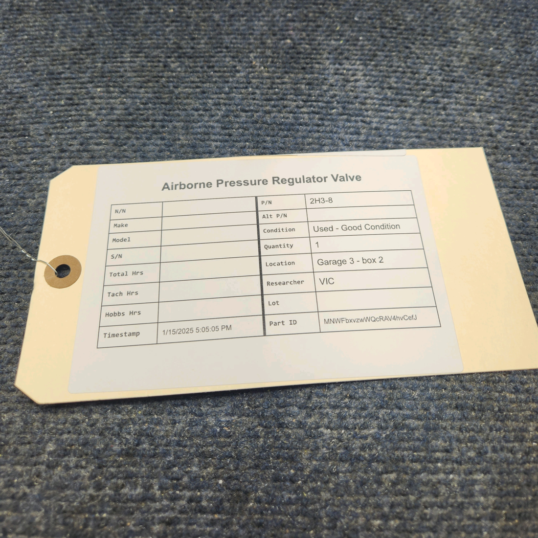 Used aircraft parts for sale, 2H3-8 Airborne PRESSURE REGULATOR VALVE