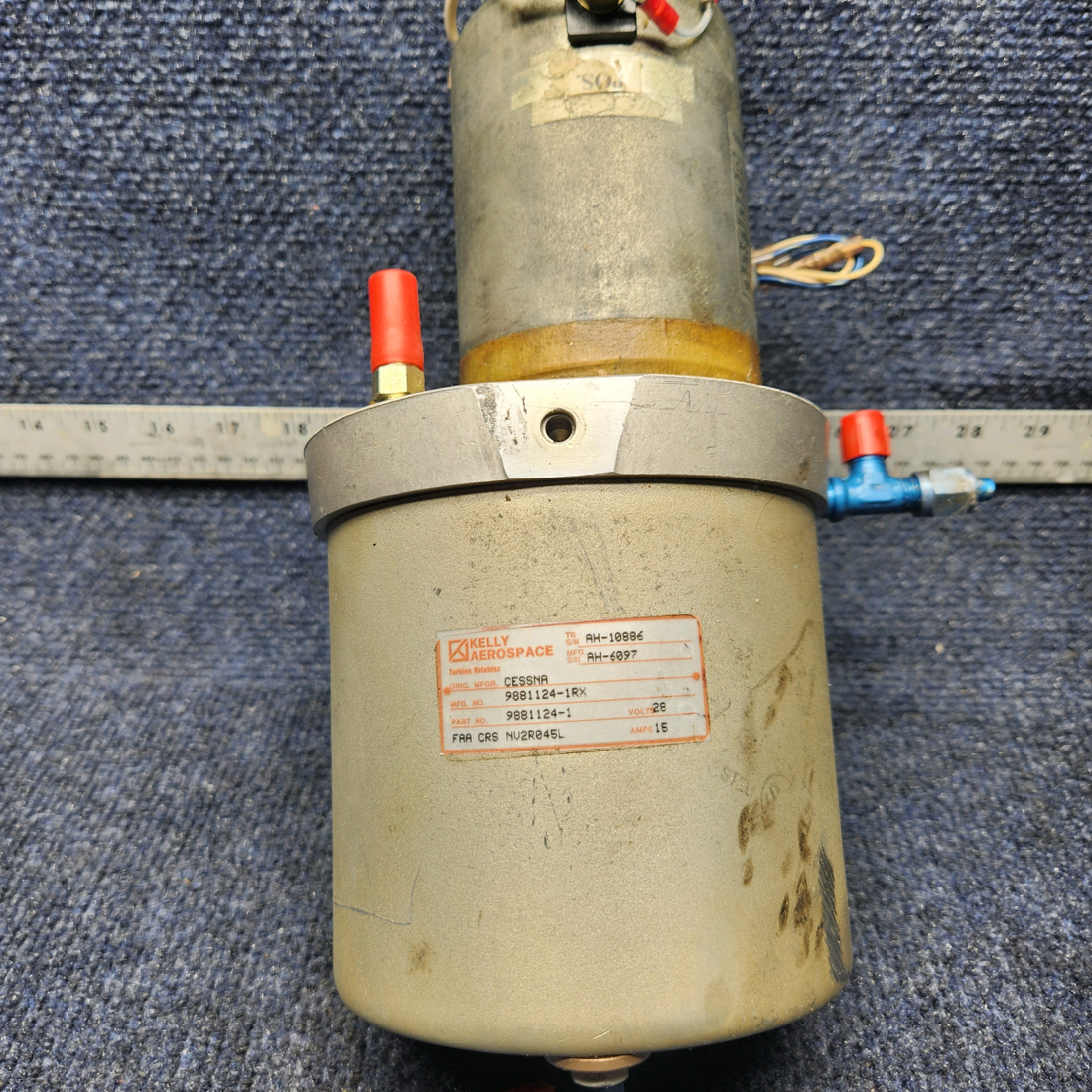 Used aircraft parts for sale, 9881124-1 CESSNA C172RG HYDRAULIC POWER PACK WITH MOTOR 28V, 15A