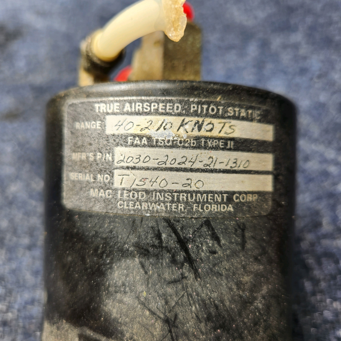 Used aircraft parts for sale, 820308-511 2024-21-1910 Mooney M20J MOONEY MACLEOD AIRSPEED INDICATOR