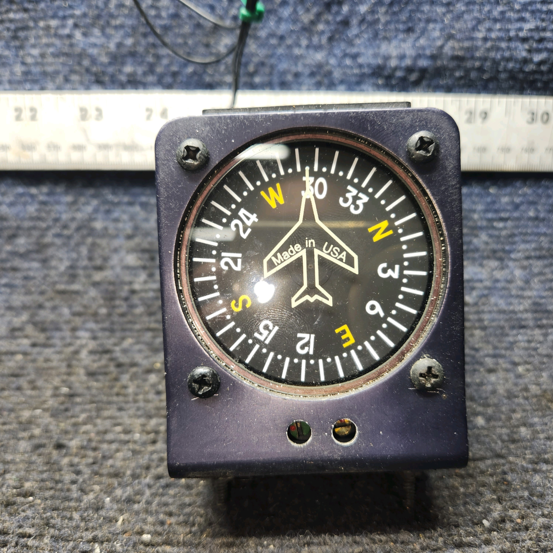 Used aircraft parts for sale, PAI-700 Precision Aviation, Inc PAI-700 Cessna 172E Vertical Card Compass Indicator (Lighted) out of a 12V system