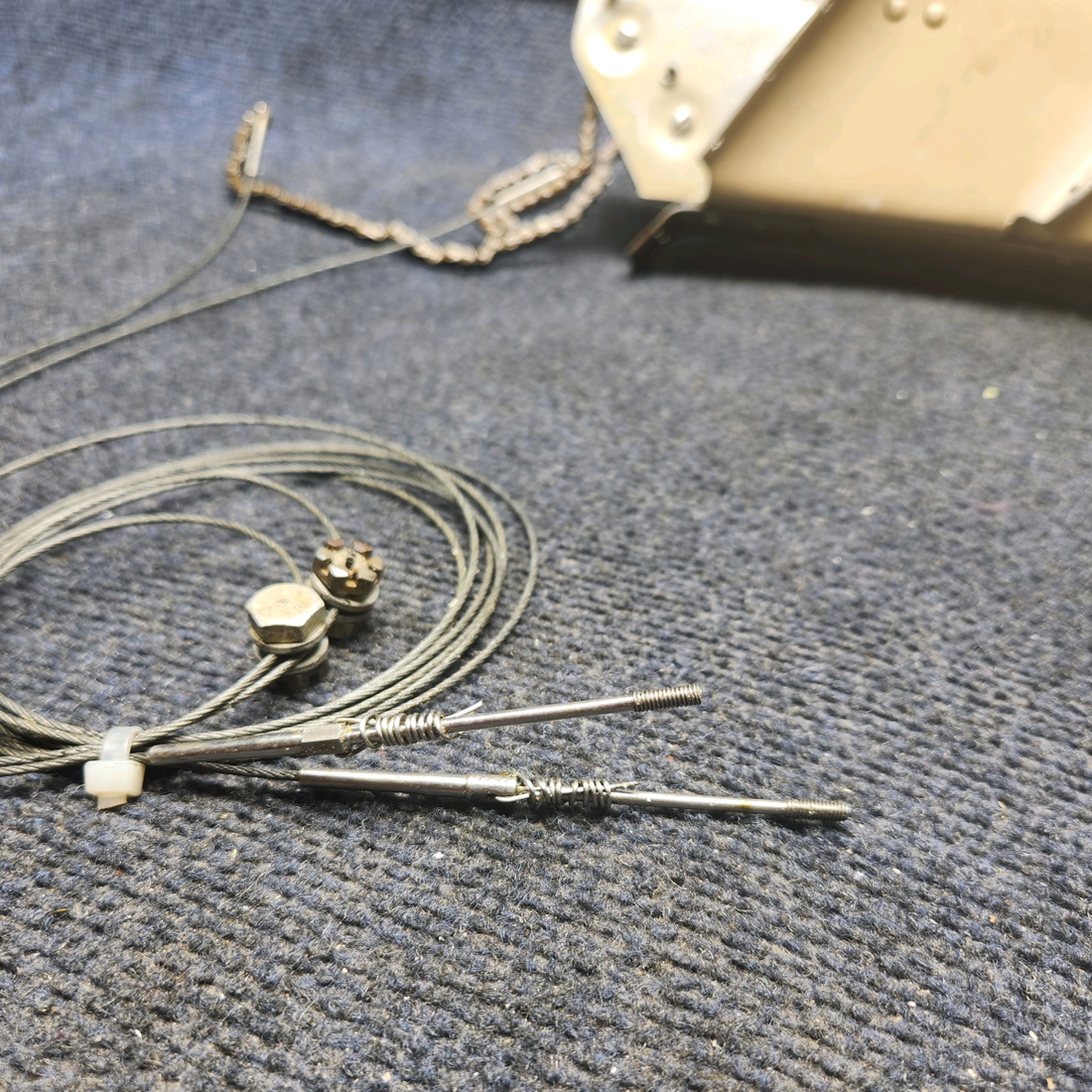 Used aircraft parts for sale, 169-524000-601 Beechcraft A23A Musketeer Custom III STABILATOR TAB CONTROL MECHANISM W/ CABLE