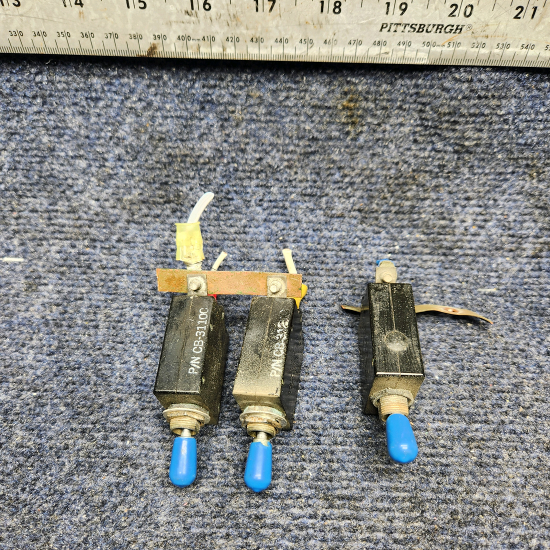 Used aircraft parts for sale, CB-3110C , CB-3115C , CB-3120C Beechcraft A23A Musketeer Custom III WOOD ELECTRIC BREAKER TOGGLE SWITCH (10A-15A-20A)