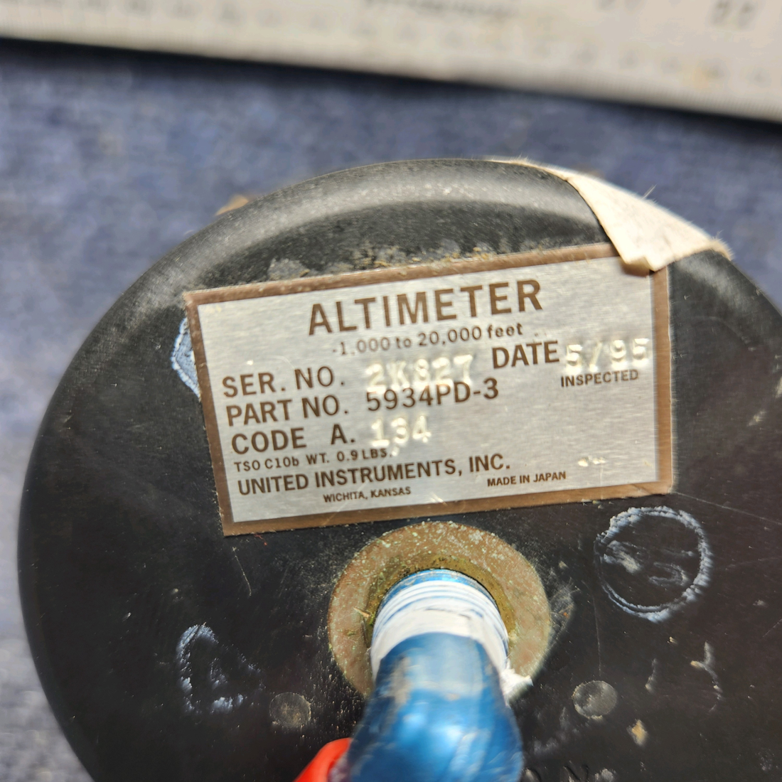 Used aircraft parts for sale, 5934PD-3 United Instruments PIPER PA28-161 Warrior III ALTIMETER INDICATOR (CODE: A.133)