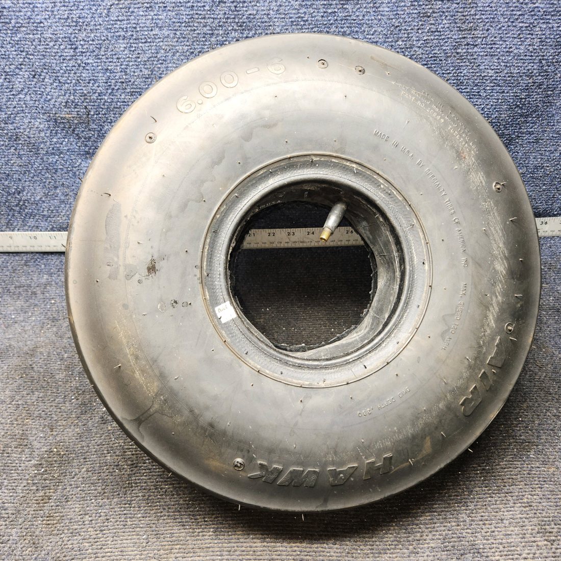 Used aircraft parts for sale, 6.00-6 Air Hawk 6.00-6 Cessna 172E Tire 6 PLY with tube