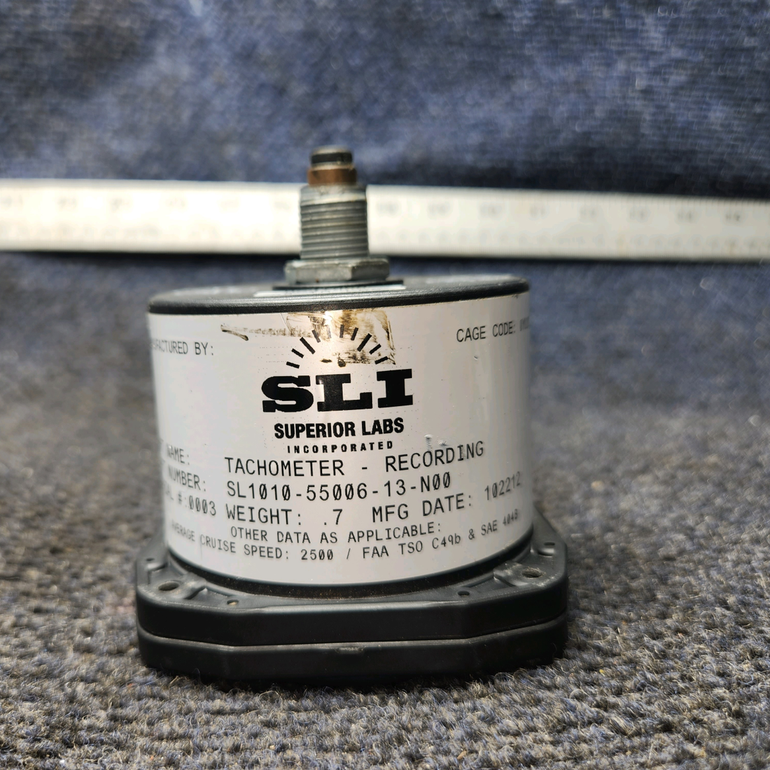 Used aircraft parts for sale, SL1010-55006-13-N00 SL1010 Cessna 172E RPM Recording Tachometer Gauge