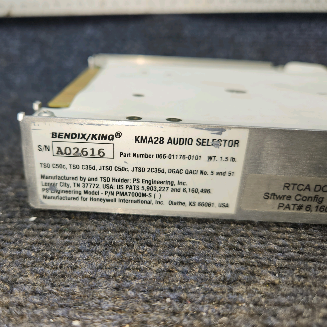 Used aircraft parts for sale, 066-01176-0101 Bendix King KMA-28 Audio Selector