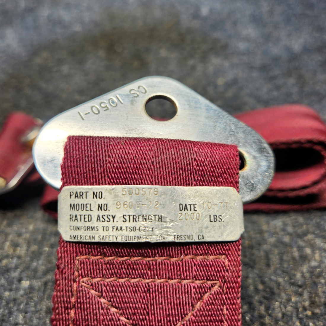 Used aircraft parts for sale, PS50039-4-4A Piper PA32RT-300 SEAT BELT ASSY REAR