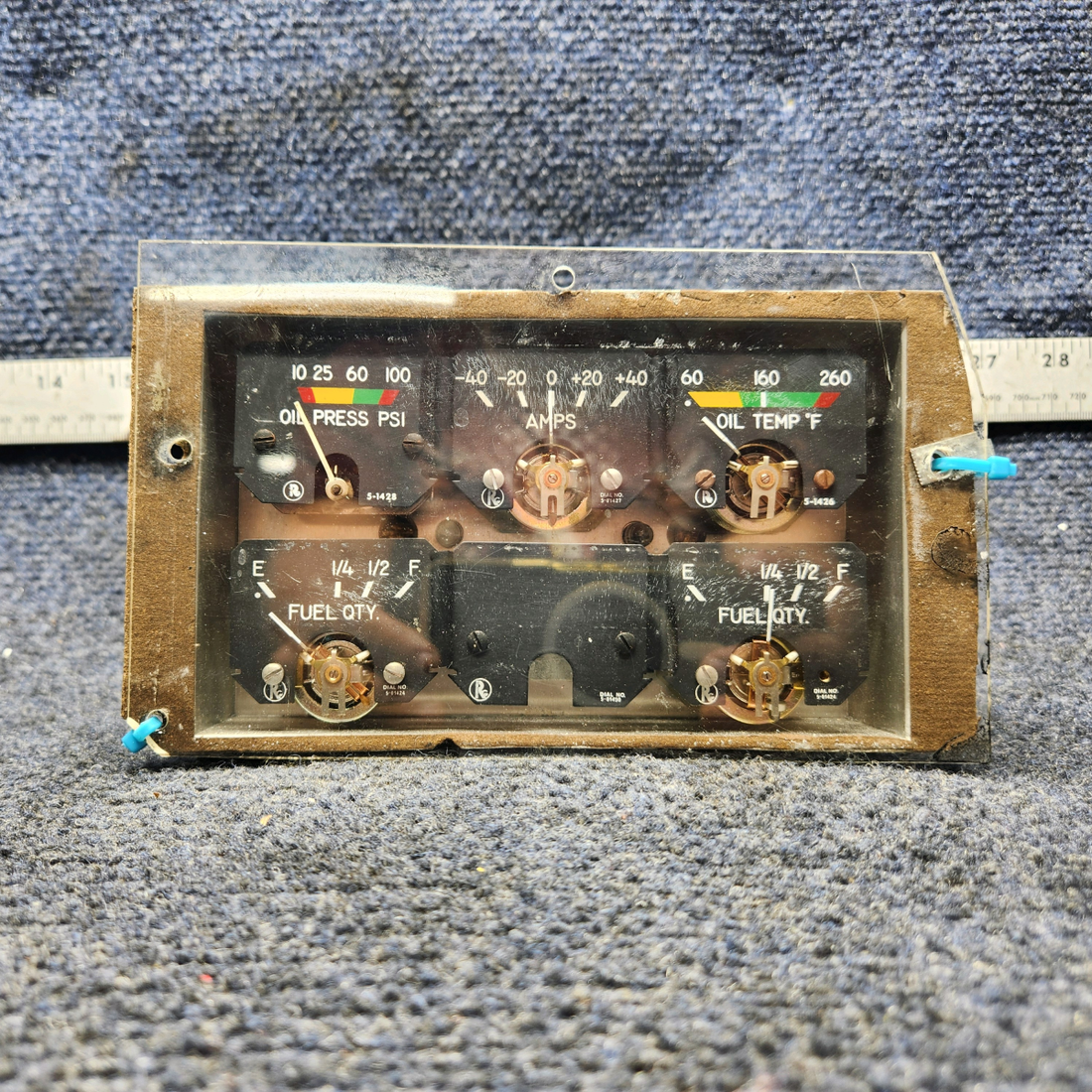 Used aircraft parts for sale, 169-380103-5 Beechcraft A24R Instrument Cluster Beech Sierra
