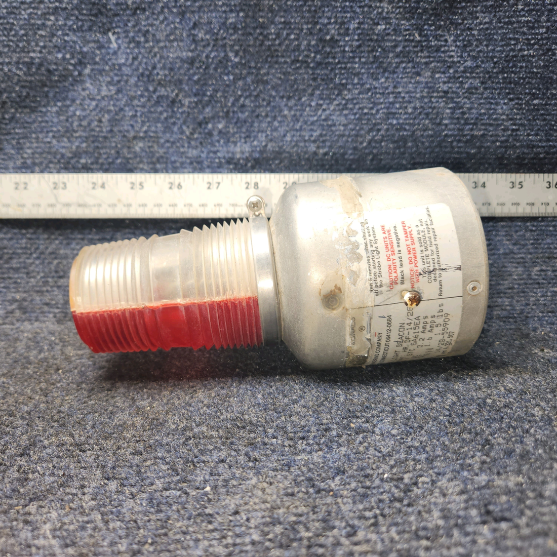 Used aircraft parts for sale, HRDF-14/28 WHELEN Piper PA28-140 Beacon Strobe Light Assembly