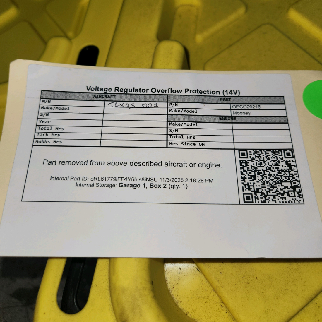 Used aircraft parts for sale, OECO20218 Aerostar Voltage Regulator Overflow Protection (28V)