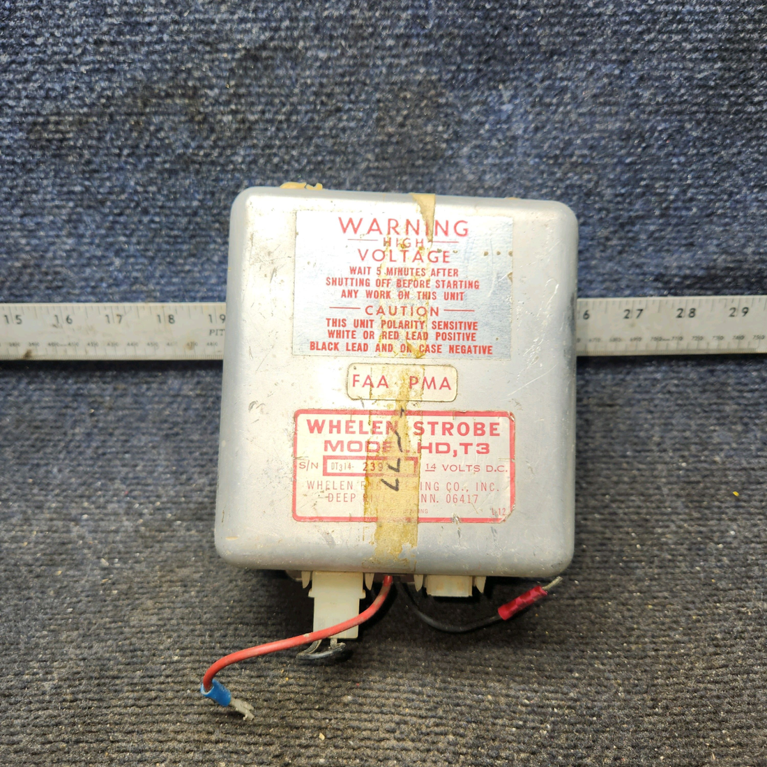 Used aircraft parts for sale, A413,T3-14 Whelen HD, T3 Strobe Power Supply (12V)