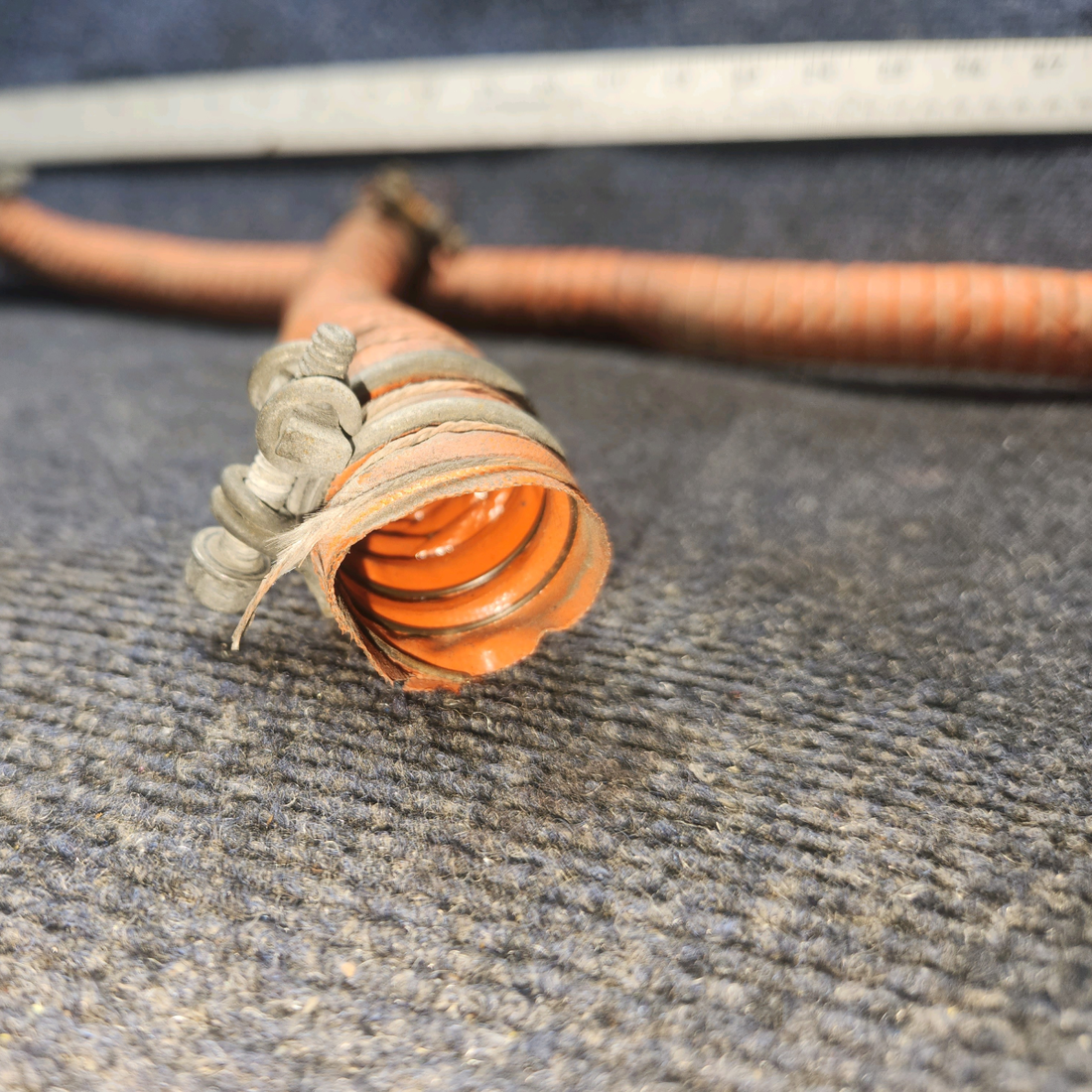 Used aircraft parts for sale, 63633-015, 63633-060 Piper PA28-161 Defrost Hoses - Set of 2  w/ Clams.