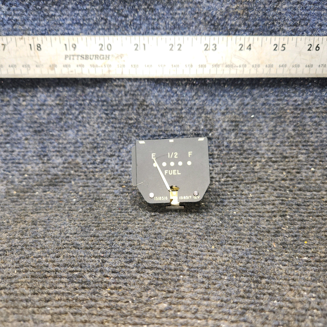 Used aircraft parts for sale, 1518516 Stewart-Warner Continental, Lycoming Fuel Gauge Indicator (12v)