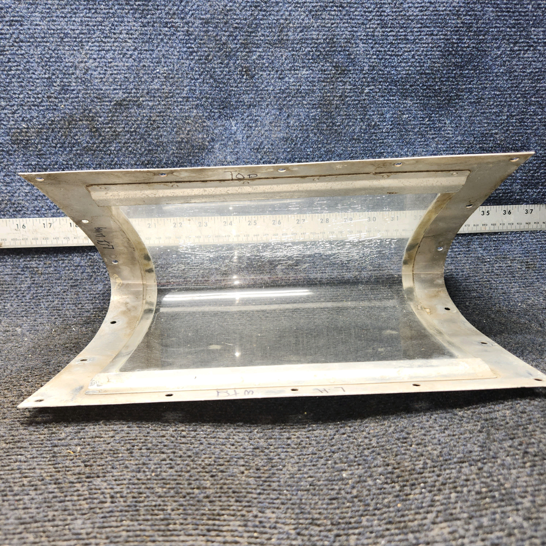 Used aircraft parts for sale, 0523115-2 Cessna 172E Landing Light Lens Window Metal Frame Retainer (with Lens)