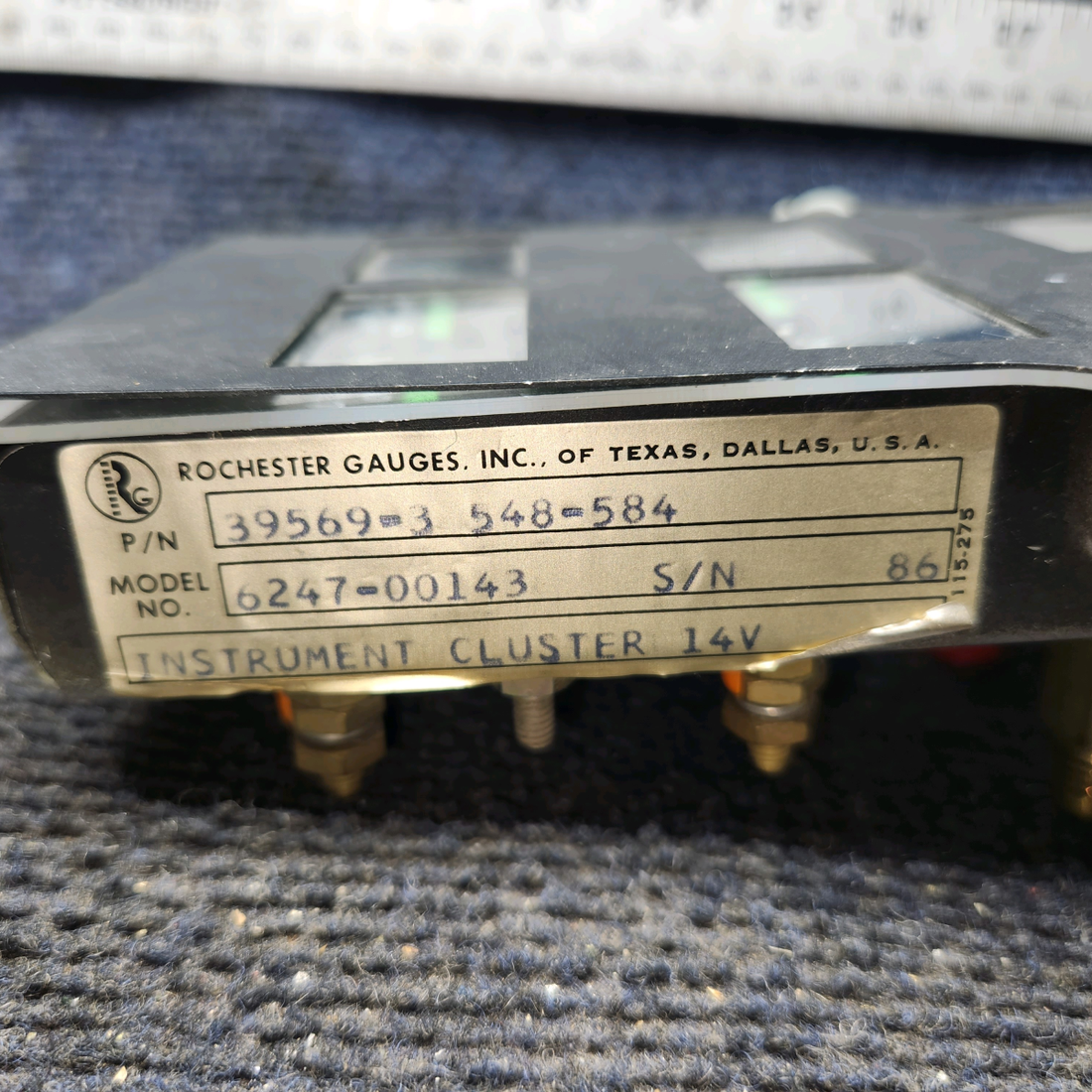 Used aircraft parts for sale, 548-584 Rochester Gauges Piper PA34-220T Intrument Gauge Cluster (12V)