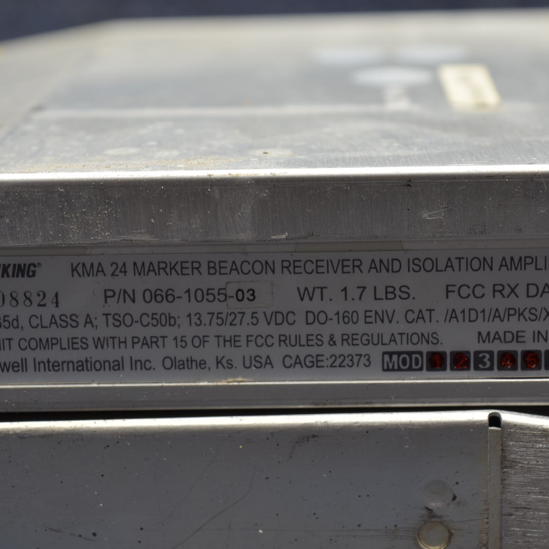 Used aircraft parts for sale, 066-1055-03 Cessna C175 KMA 24 BENDIX KING AUDIO PANEL W/ RACK NO CONNECTOR