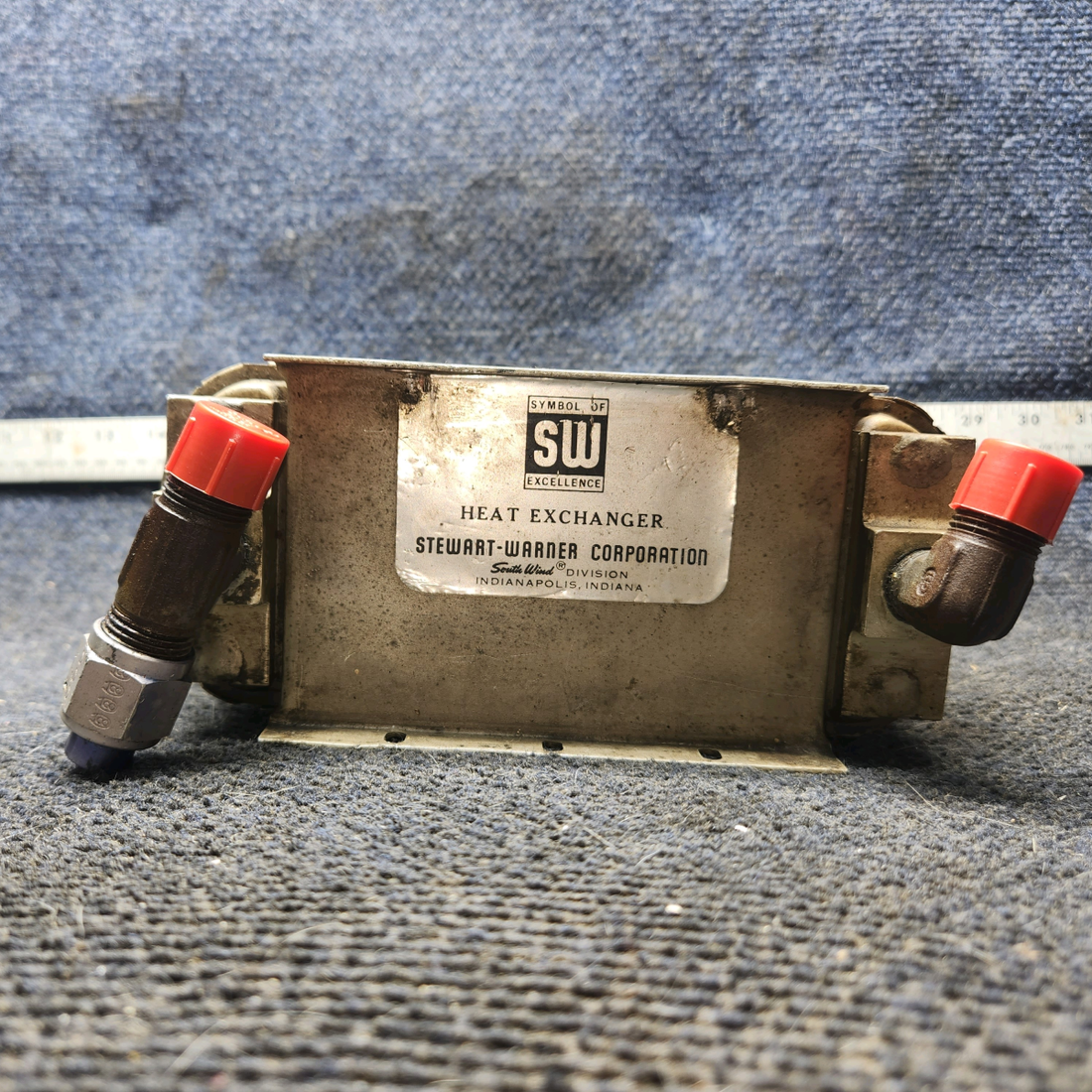 Used aircraft parts for sale, 10599A Stewart Warner cessna 172N Oil Cooler