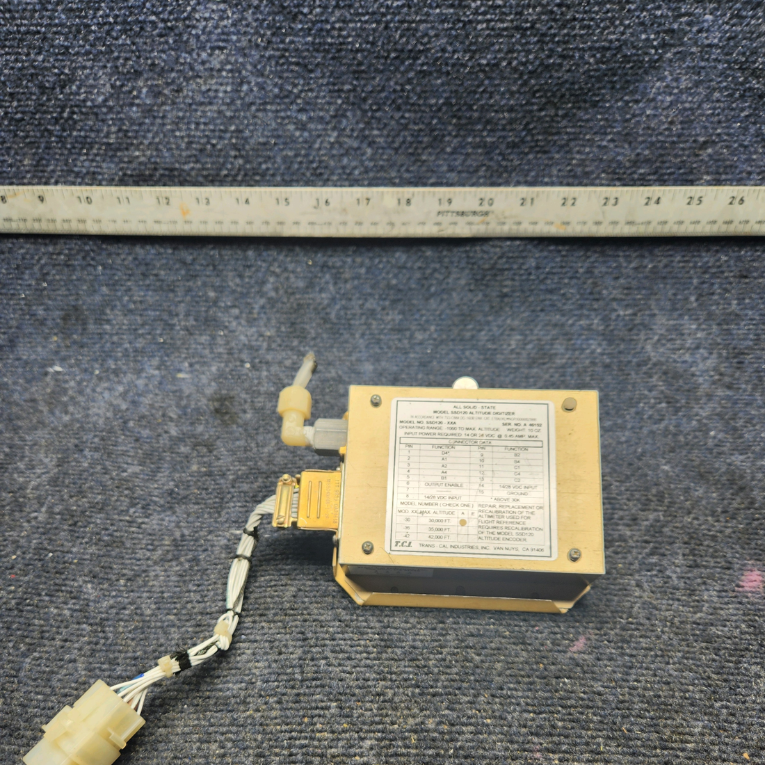 Used aircraft parts for sale, SSD120-XXA Beechcraft F33A ALTITUDE DIGITALIZER  W/ PLUG