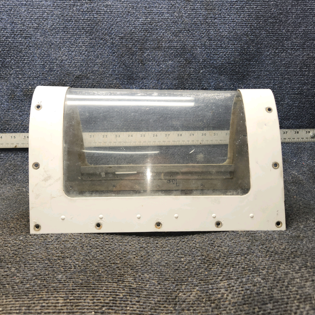 Used aircraft parts for sale, 0523115-2 Cessna 172E Landing Light Lens Window Metal Frame Retainer (with Lens)