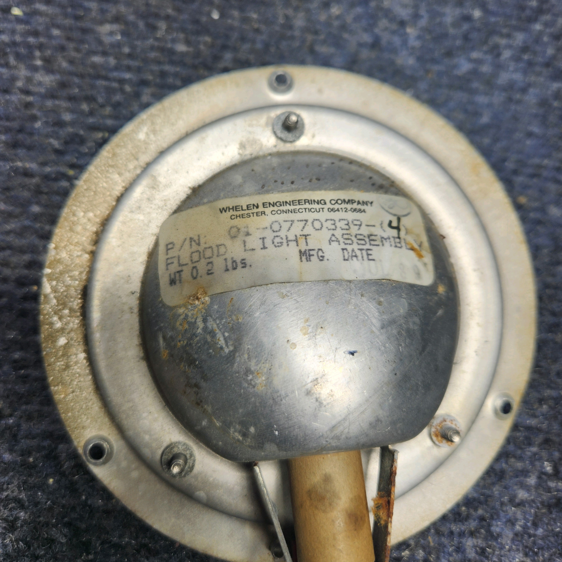Used aircraft parts for sale, 01-0770339-04 PIPER PA28-161 Warrior III FLOODLIGHT ASSEMBLY (VOLTS: 28