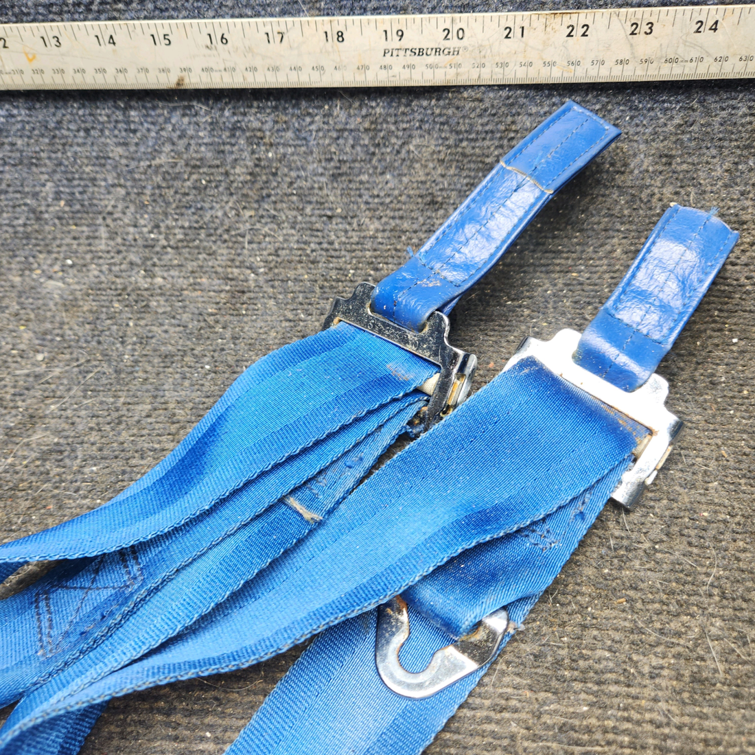 Used aircraft parts for sale, 2-846-745 American Safety cessna 172N Seat Belt Assembly Set with Anchors – Blue