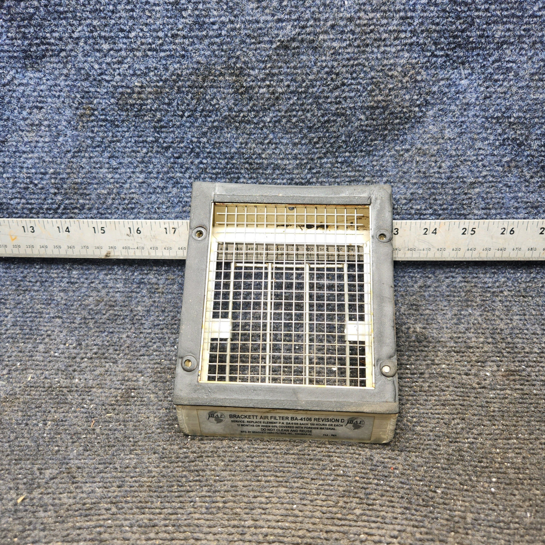 Used aircraft parts for sale, BA-4106 cessna 150G Brackett Air Filter