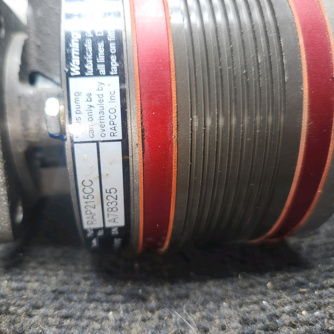Used aircraft parts for sale, RAP215CC Lycoming Piper PA-28-140 Dry Air Pump