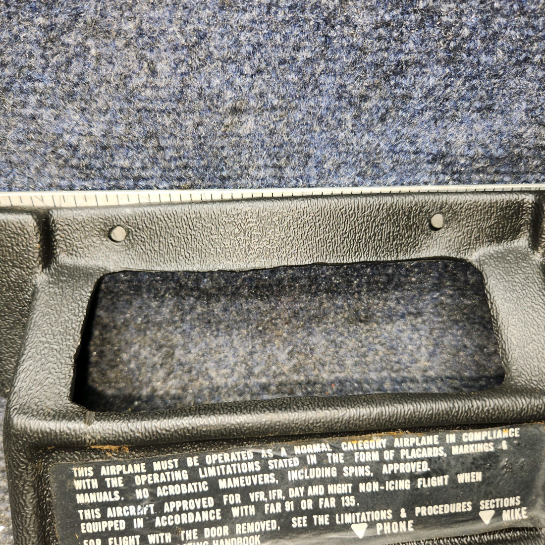 Used aircraft parts for sale, 79182-02 Piper PA32RT-300 Unlighted Switch Plate Cover