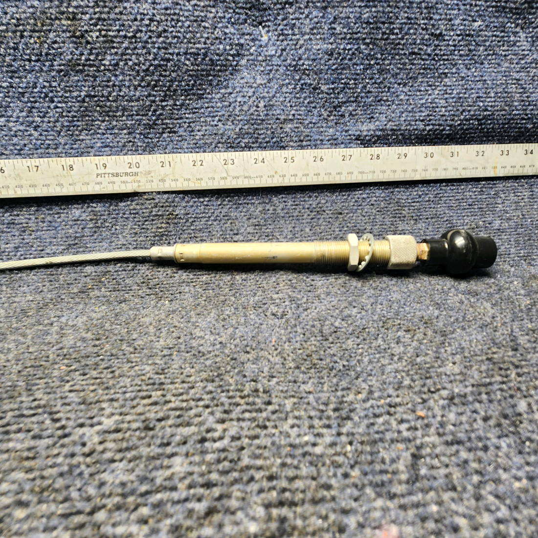 Used aircraft parts for sale, 169-940013-15 Beechcraft A24R Throttle Control Cable VERNIER (Length: 58-3/4") PLASTIC IS BROKEN SEE PHOTOS