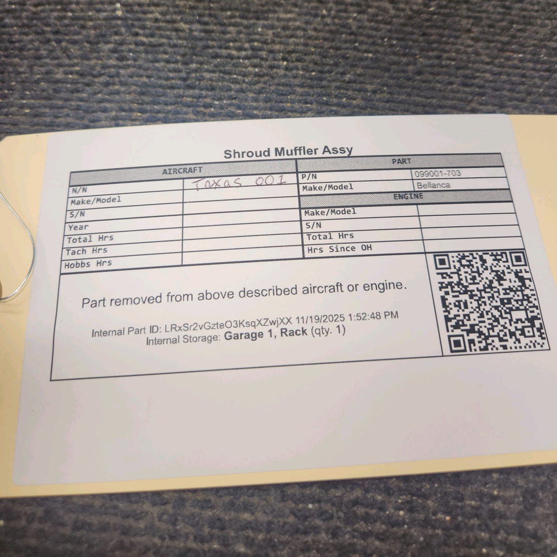 Used aircraft parts for sale, 099001-703 Bellanca Bellanca Shroud Muffler Assy