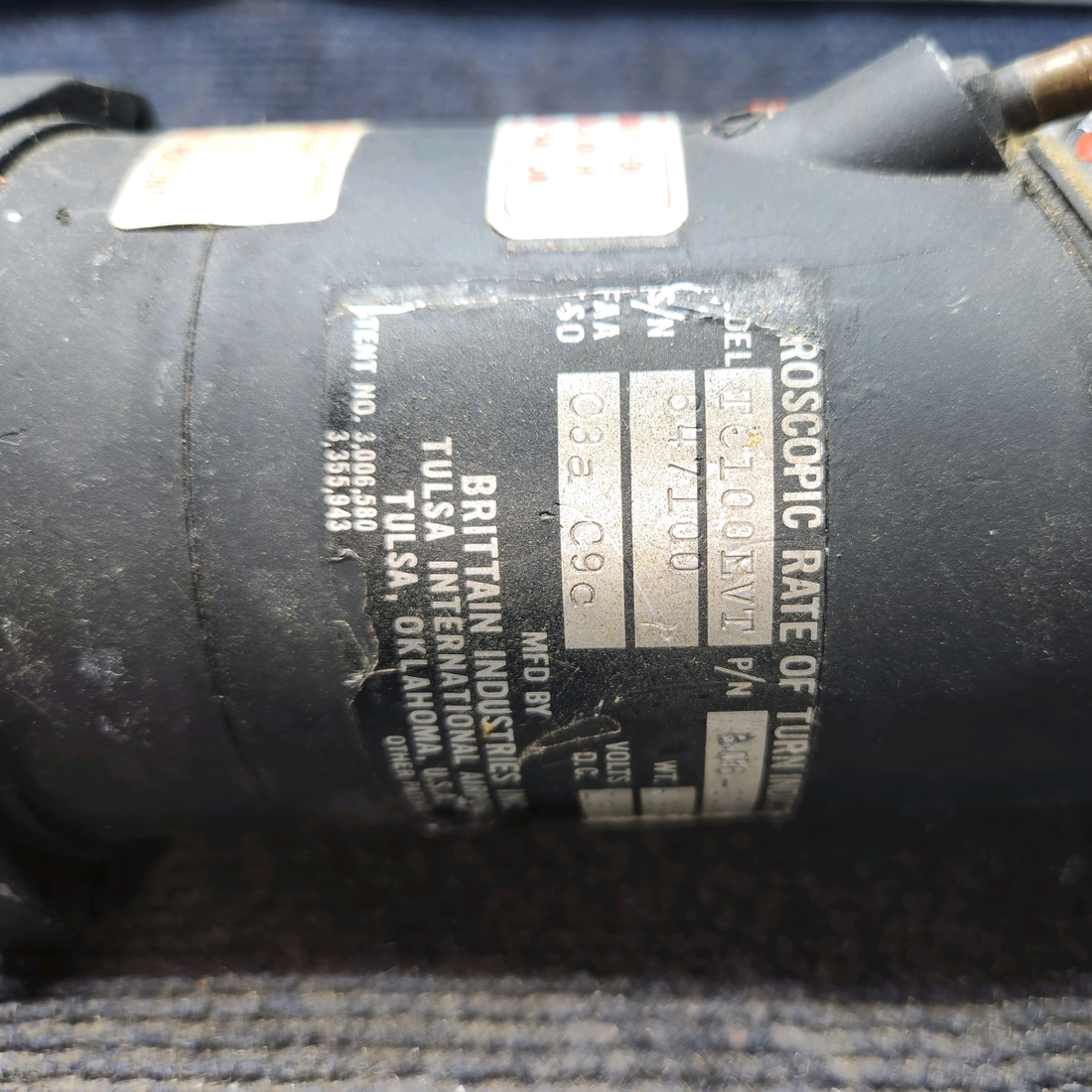 Used aircraft parts for sale, 20364-1 Brittain Beechcraft 35-33 TC100EVT Rate Of Turn Indicator (13V)