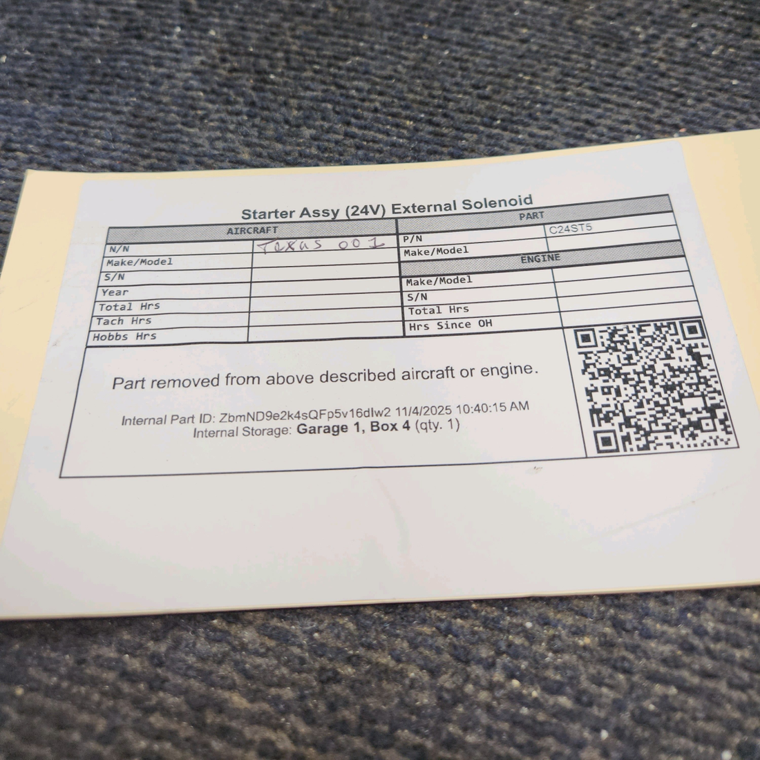 Used aircraft parts for sale, C24ST5 Sky-Tech Starter Assembly (24V) – External Solenoid Type
