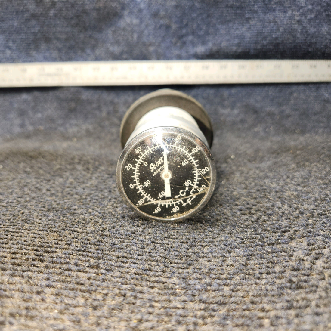 Used aircraft parts for sale, 0411078-2 Cessna C175 Outside Temp Indicator W/ Vent Tube