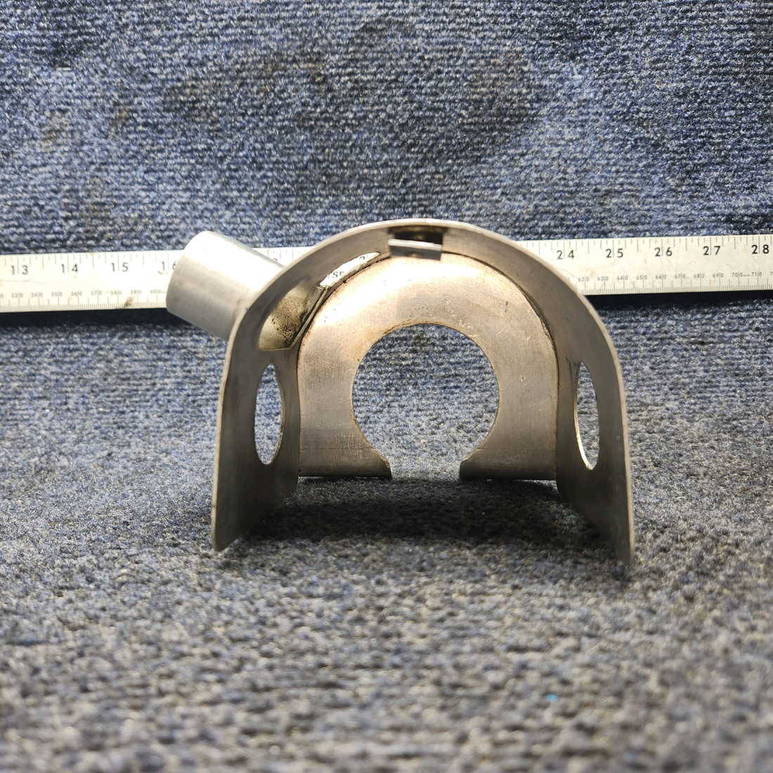 Used aircraft parts for sale, 63422-000 Piper PA28-140 Fuel Pump Baffle - has a crack on weld