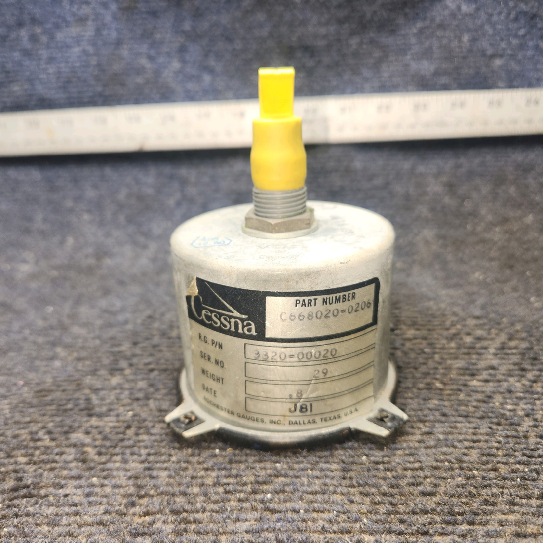 Used aircraft parts for sale, C668020-0206 Cessna Tachometer Indicator RPM