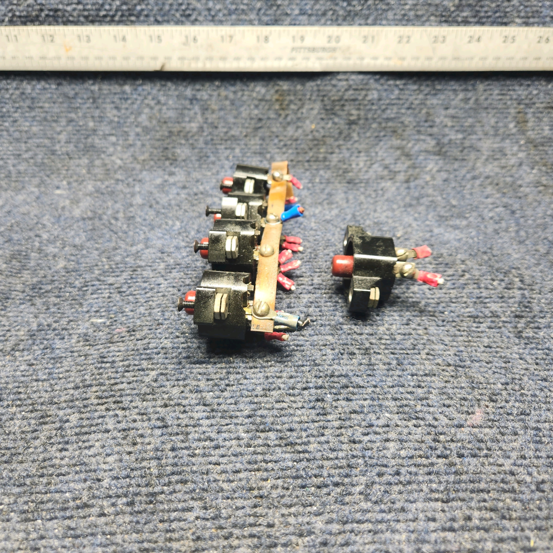 Used aircraft parts for sale, CM-5, CM-10, CM-15 Beechcraft A23A Musketeer Custom III CIRCUIT BREAKER SET OF 5 (AMPS: 5, 10, 15)
