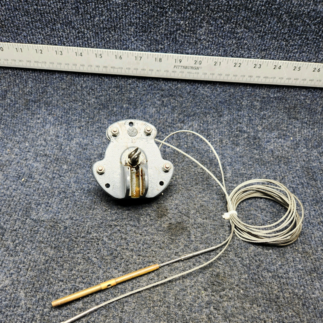 Used aircraft parts for sale, 35-524375 BEECHCRAFT F35 HOUSING & CAP ELEVATOR TRIM TAB ACTUATOR /W CABLE.