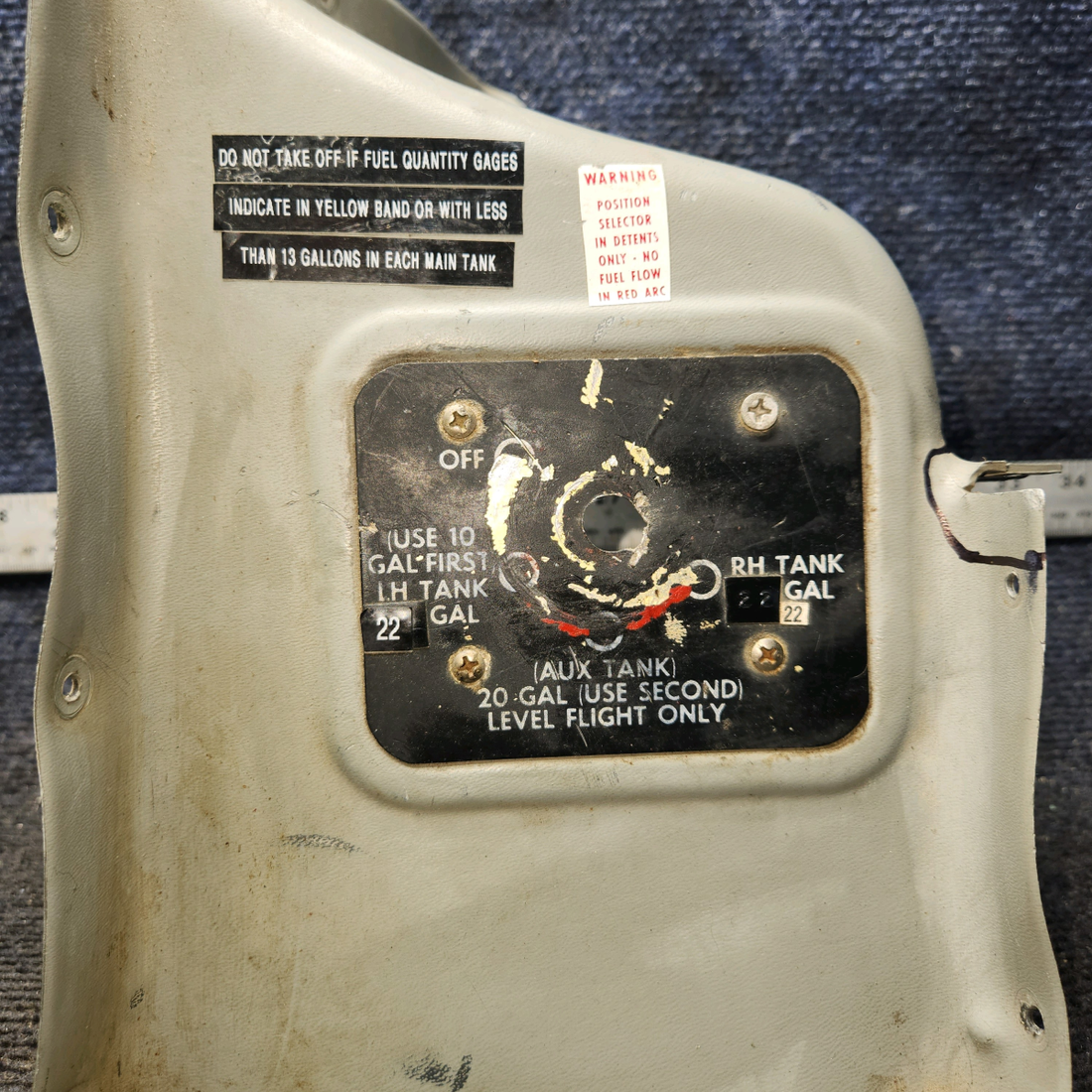 Used aircraft parts for sale, 35-924256-3 Beechcraft 35-33 Cover-Fuel Selector Valve