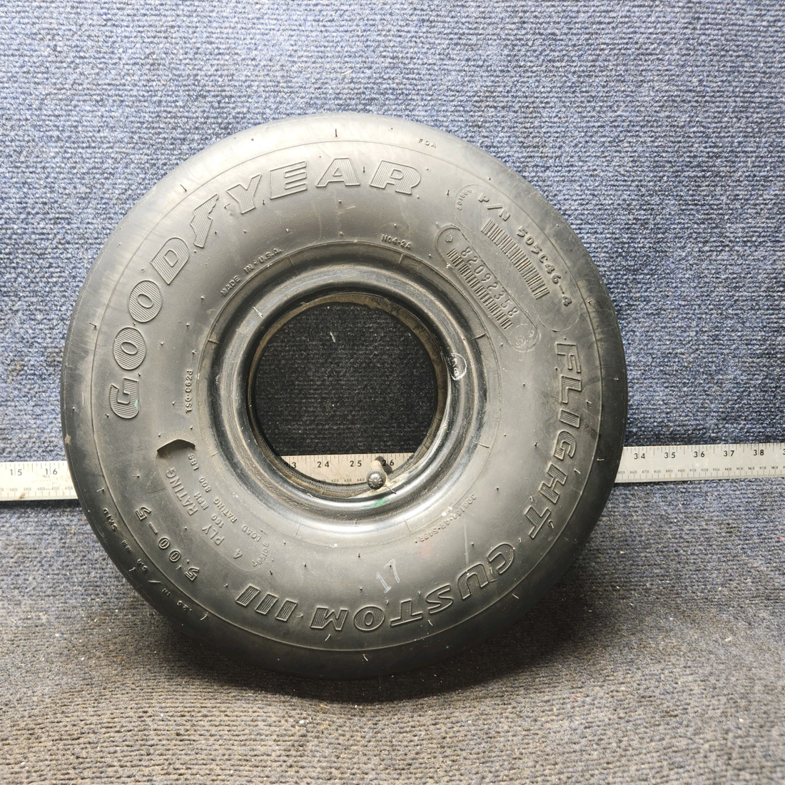 Used aircraft parts for sale, 505C46-4 GoodYear Flight Custom III Cessna 172E Tire With tube.