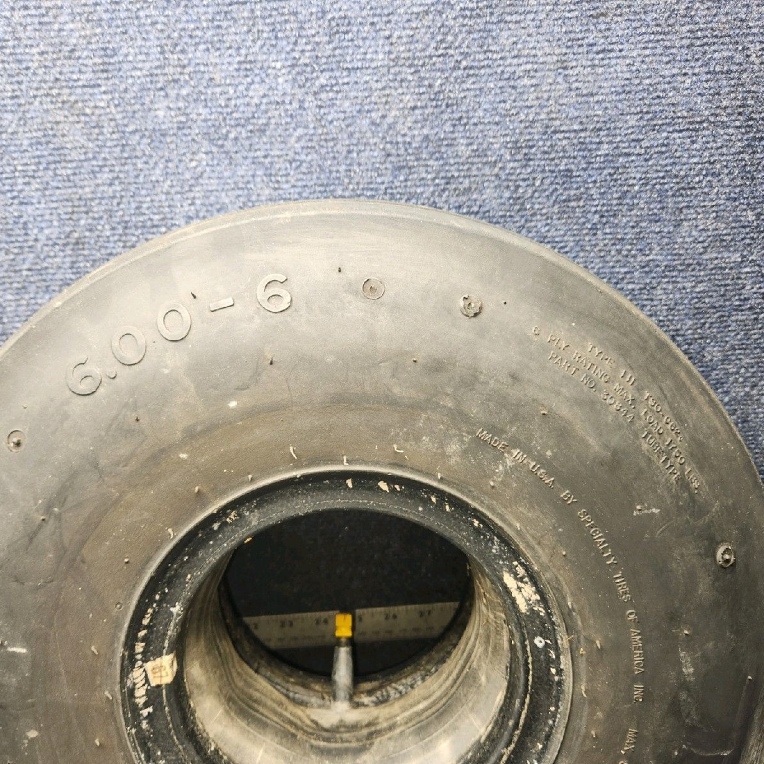 Used aircraft parts for sale, 30843 Air Hawk piper PA-28-181 6.00-6 4-Ply Type III Aircraft Tire with Tube
