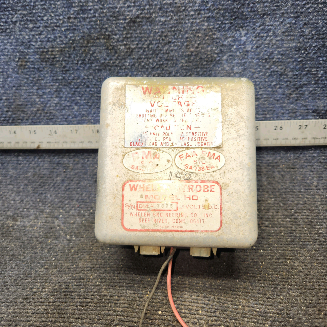 Used aircraft parts for sale, A413-T2-14DF Whelen Strobe Light Power Supply