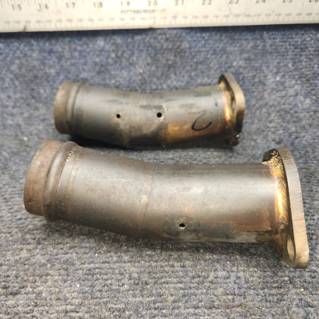 Used aircraft parts for sale, 099001-132 Beechcraft A24R Bent Exhaust Riser with Probe Hole