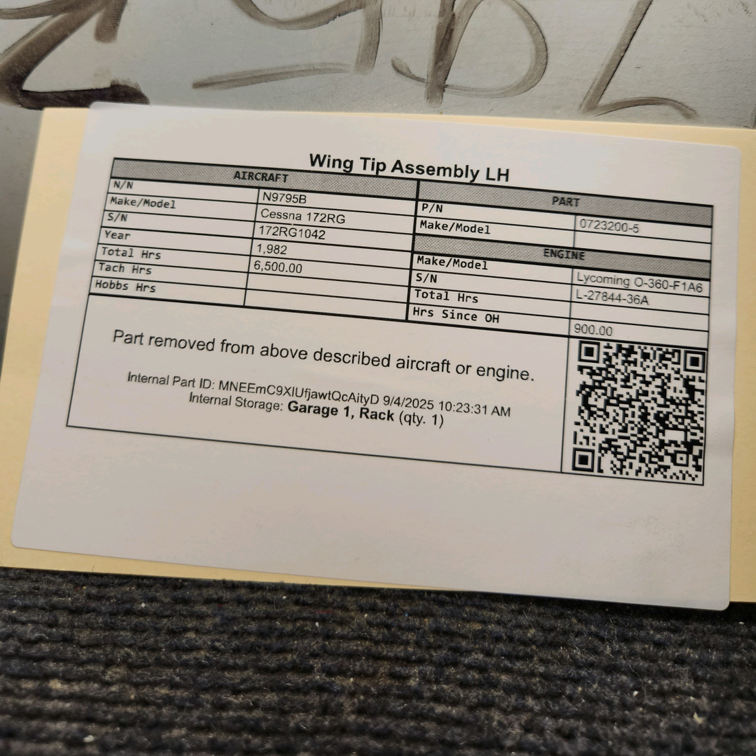 Used aircraft parts for sale, 0723200-5 Cessna 172RG Wing Tip Assembly - LH