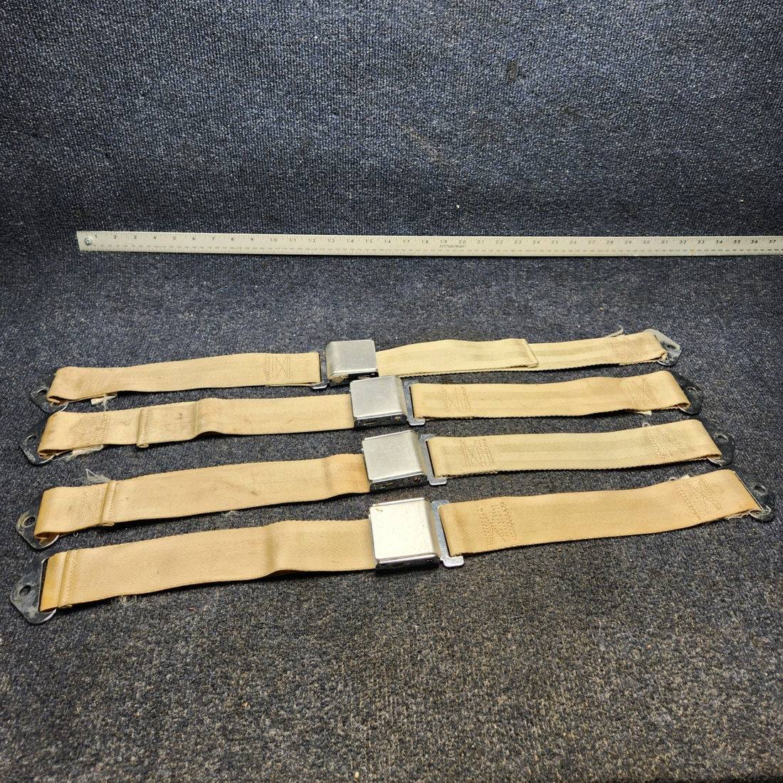Used aircraft parts for sale, YB1R632K BEECHCRAFT F35 PILOT OR COPILOT AND REAR SEAT BELT "SET OF FOUR SEAT"