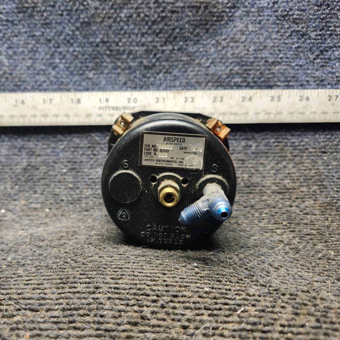Used aircraft parts for sale, 8100 United Instruments piper PA-28-181 True Airspeed Indicator (CODE B.265)